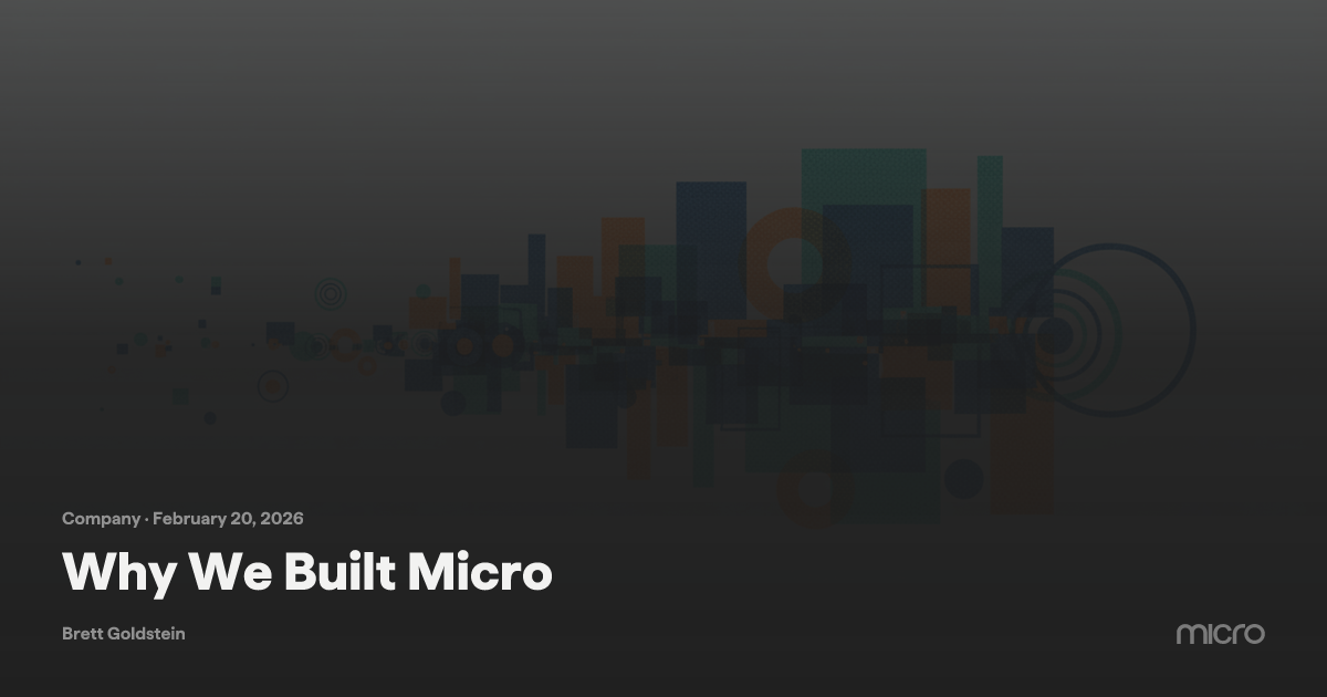 Why We Built Micro | Micro Blog